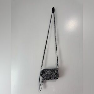 Vera Bradley Grey Medallion Print Small Crossbody Purse